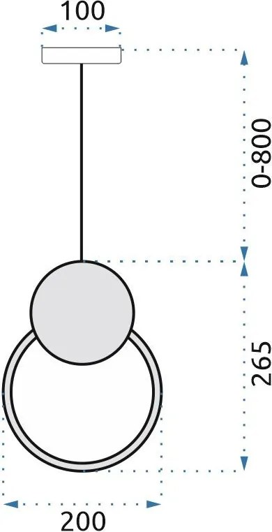 Toolight - LED závesné stropné kruhové svietidlo APP852-CP, čierna, OSW-07021