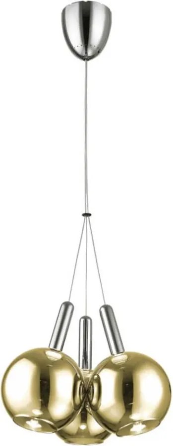Klausen 142000 - LED Luster na lanku BALLS 3xLED/5W230V zlatá/matný chróm