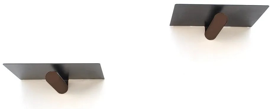 Čierne kovové police v súprave 2 ks 21 cm Rod – Kalune Design
