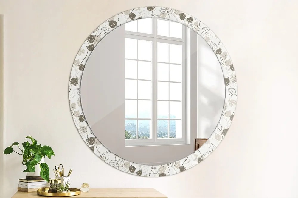 Okrúhle ozdobné zrkadlo Abstraktný kvetinový fi 100 cm