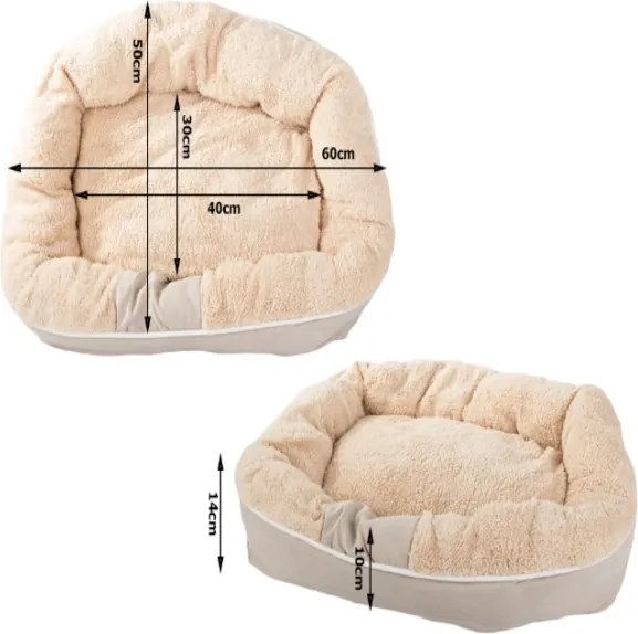 Pelech pre psa / mačku L - Kožúšok - hnedo-béžová