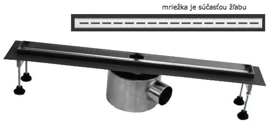 Sprchový žľab SLOT s horizontálnou prírubou, 100 cm