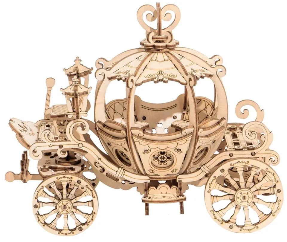 Robotime 3D drevené puzzle Kouzelný dýňový kočár pro princeznu 182 ks