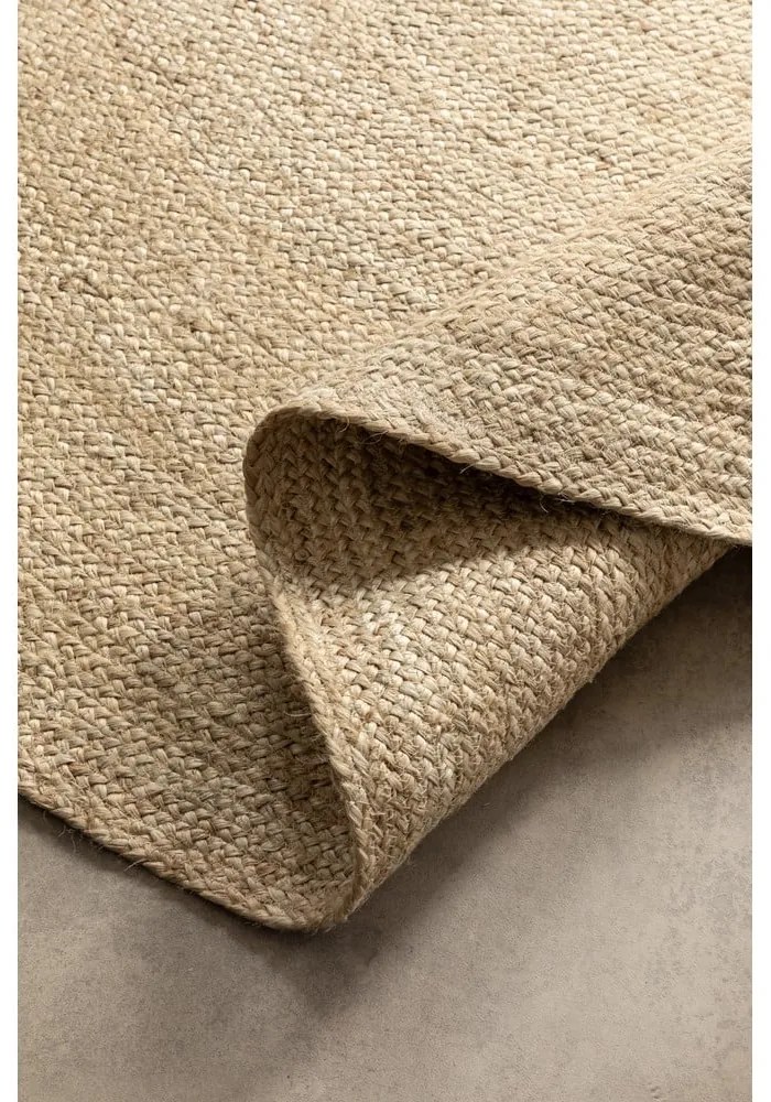 Obojstranný jutový okrúhly koberec v prírodnej farbe ø 140 cm Braided Ivory – Hanse Home