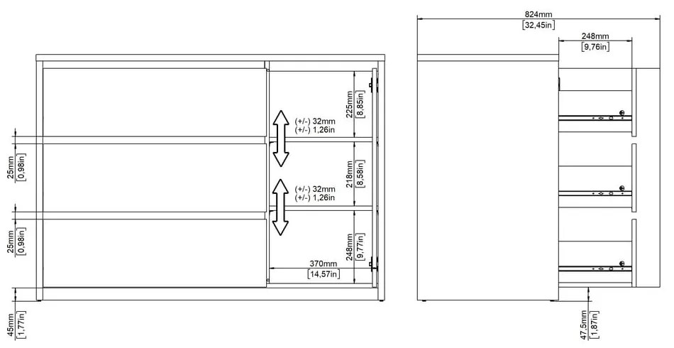 Biela komoda 119x84x48 cm Next – Tvilum