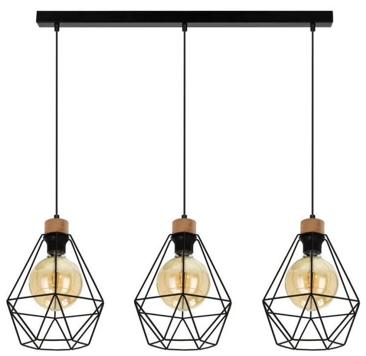 Spot-Light 21822304-Luster na lanku DIAMENT 3xE27/60W/230V dub