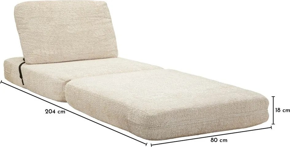 Biele rozkladacie kreslo z textílie buklé Faster – Mauro Ferretti