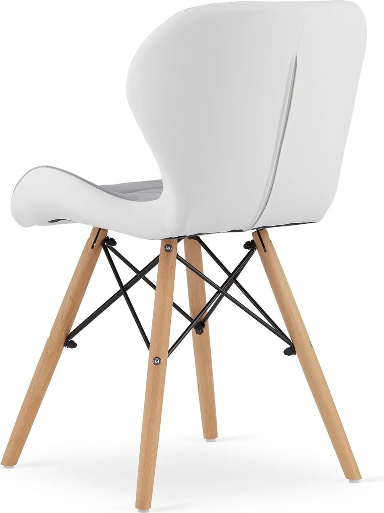 Sivo-biela stolička LAGO z eko kože