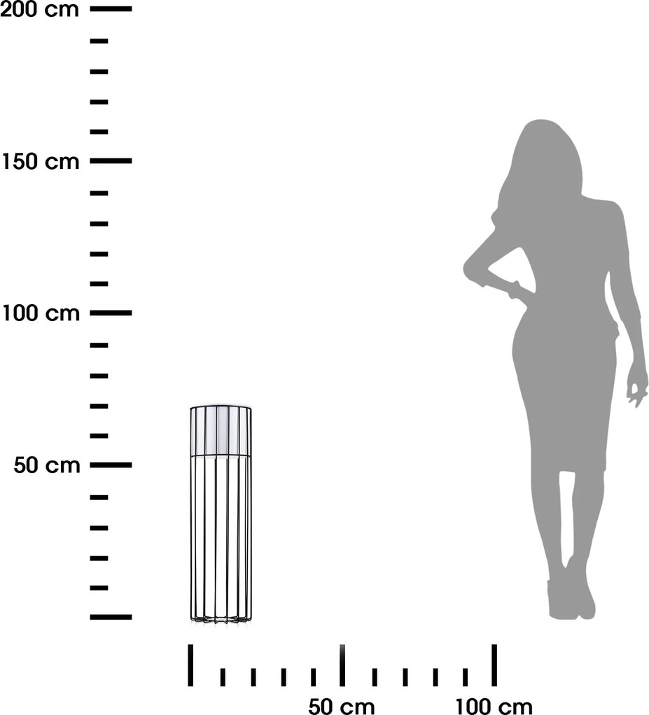 KOVOVÝ KVETINÁČ SO STOJANOM GLAM 70X20 CM BIELA/ČIERNA