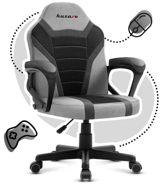 Detská herná stolička Ranger - 1.0 sivá mesh