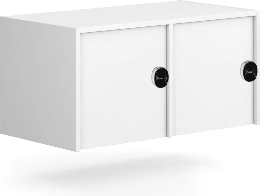 Nadstavba pre skrine FRAME, 2x dvere, 872 x 450 x 427 mm, RFID zámok, biela