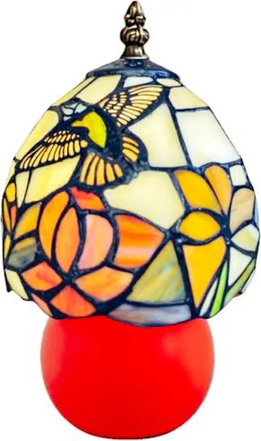 Nočná lampa Tiffany ORANGE vitráž KOLIBRÍK 23*Ø15 1*E14
