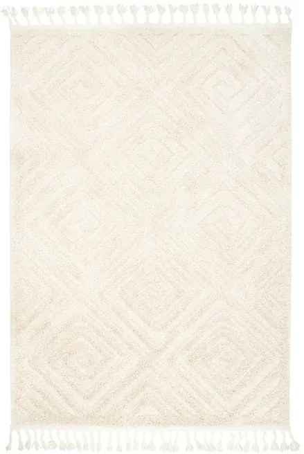 Koberec Berber 7061 Romby 3D ivory / slonová kosť / krémový