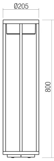 Redo 90677 - vonkajšie LED svietidlo MAX LED/15W/230V 3000K 80 cm IP65 antracit
