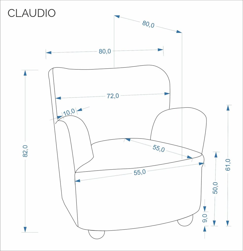 Designové křeslo Claudio cappuccino