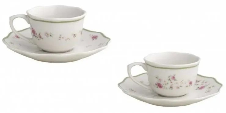 Biele porcelánové šálky v súprave 2 ks na espresso 90 ml Nonna Rosa – Brandani