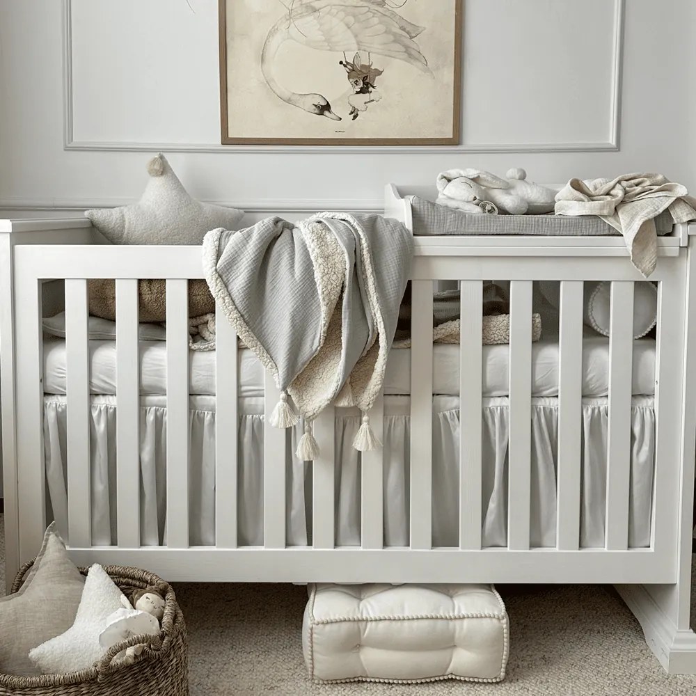 Obojstranný prehoz z mušelínu a umelej kožušiny svetlo zelená 140x200 cm