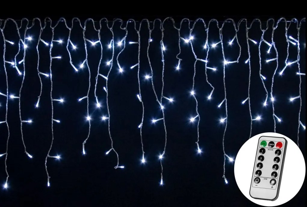 VOLTRONIC svetelný dážď 10 m, 400 LED, studená biela