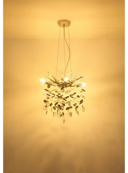 Globo 64138HS - Závesný luster QUEENA na lankách 4xE14/40W/230V strieborný