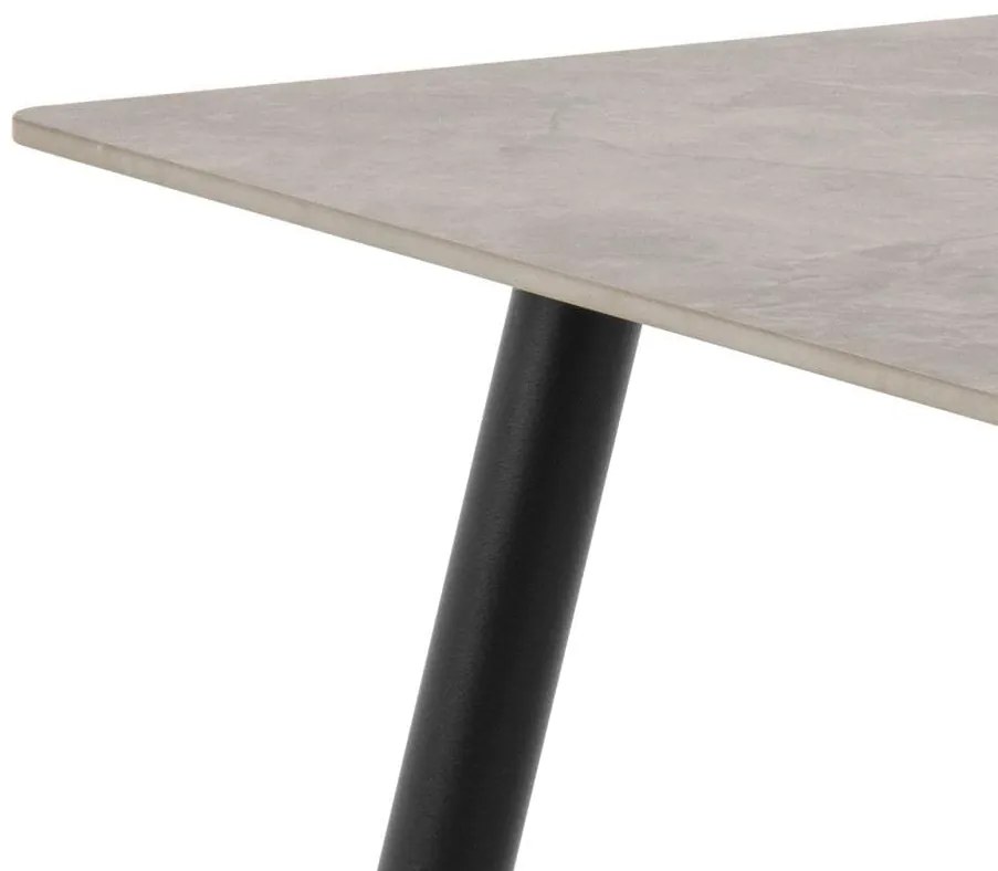 Jídelní stůl Wicklow 140 cm  šedý mramor/černý
