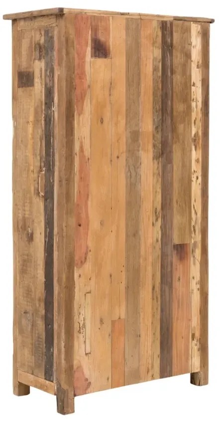 furniture-nabytek.cz - Masívna šatní skriňa Kavali z recyklovaného dreva, neupravená, hnedá – 90×45×185 cm