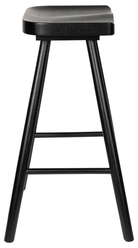 Čierna barová stolička z dubového dreva 64 cm Vander – White Label