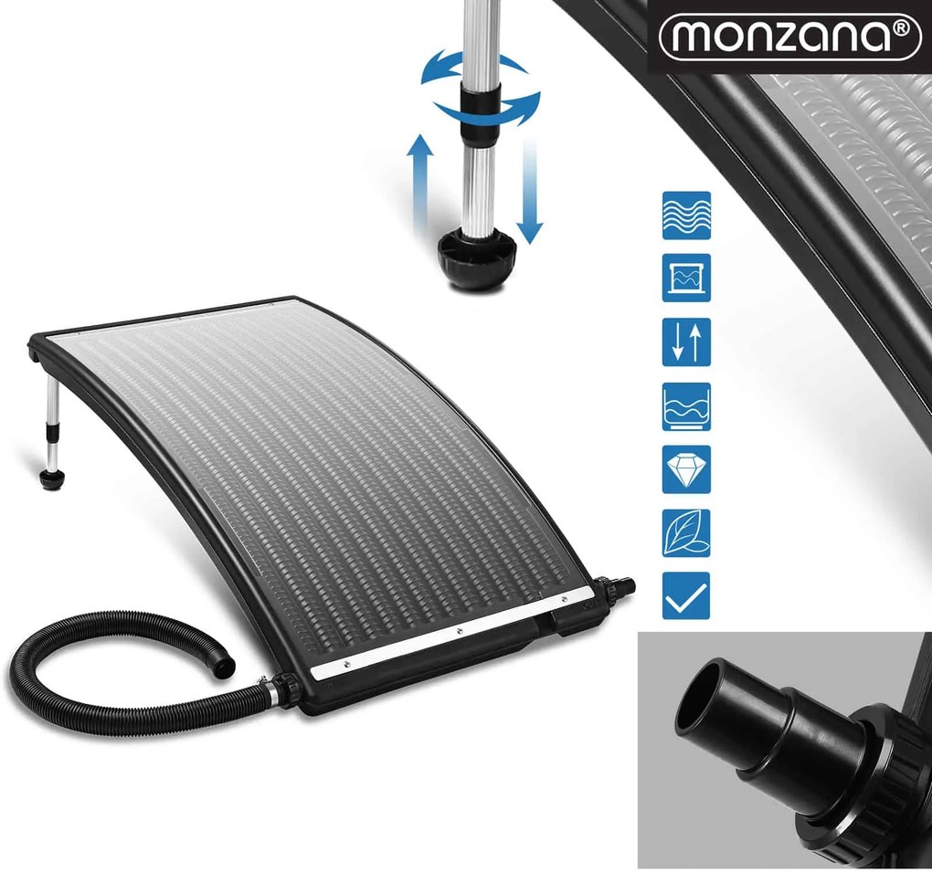 InternetovaZahrada Solárny panel na ohrev vody 112x55x14 cm - antracit