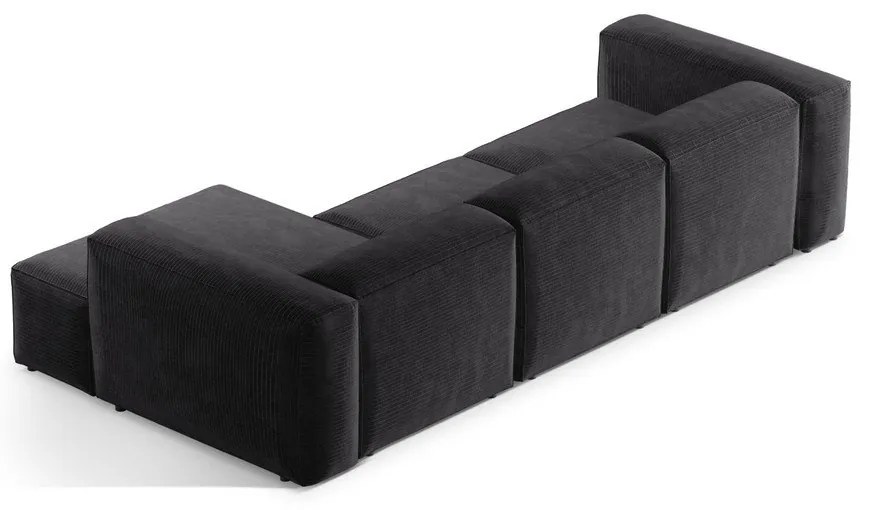 Tmavosivá menčestrová rohová pohovka (pravý roh/s leňoškou) Bergamo – Cosmopolitan Design