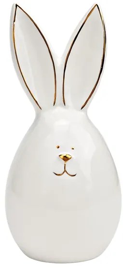 Keramický zajačik AURIC BUNNY 14 cm biely