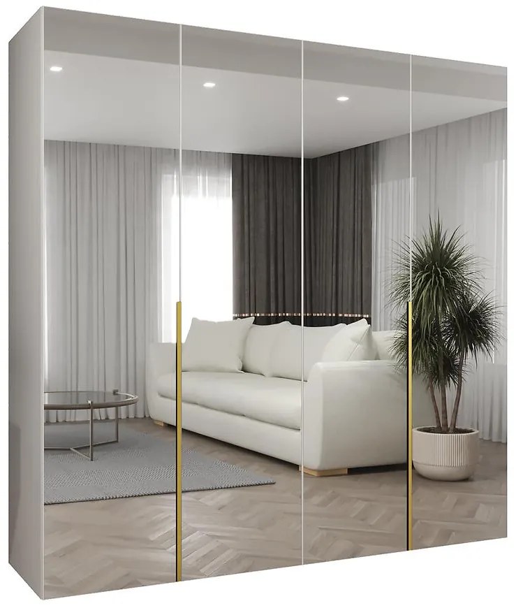 Skriňa Alicante III 200 biela/zlatá