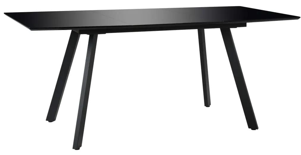 Jedálenský stôl z drevotriesky 180x90x76 cm lesklý čierny 247672