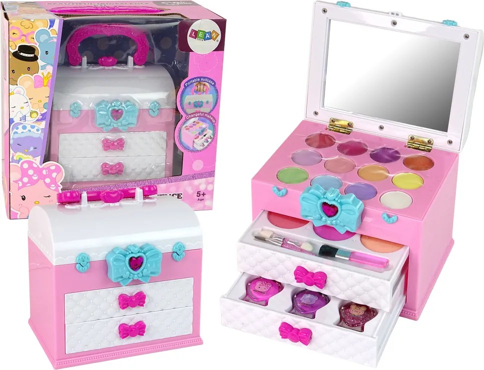 LEAN Toys Súprava krásy v kufríku ružovo-biela