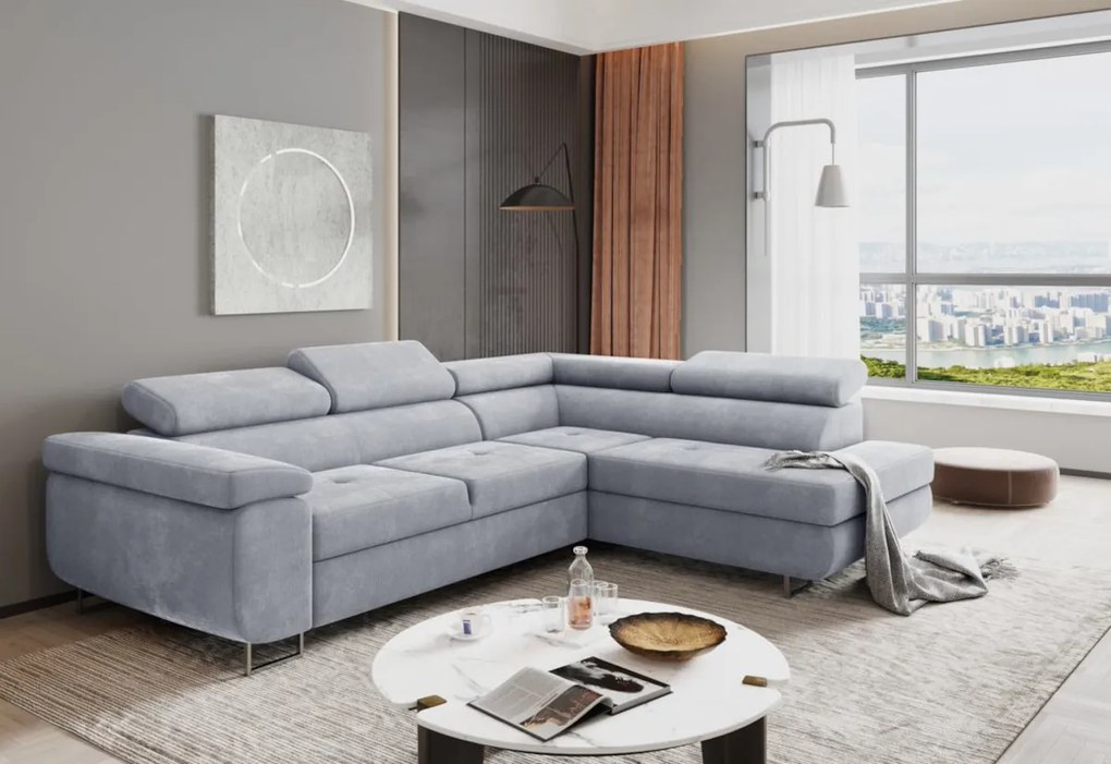 Rohová rozkladacia sedačka ASTON, 275x90x202, paros 05, pravá