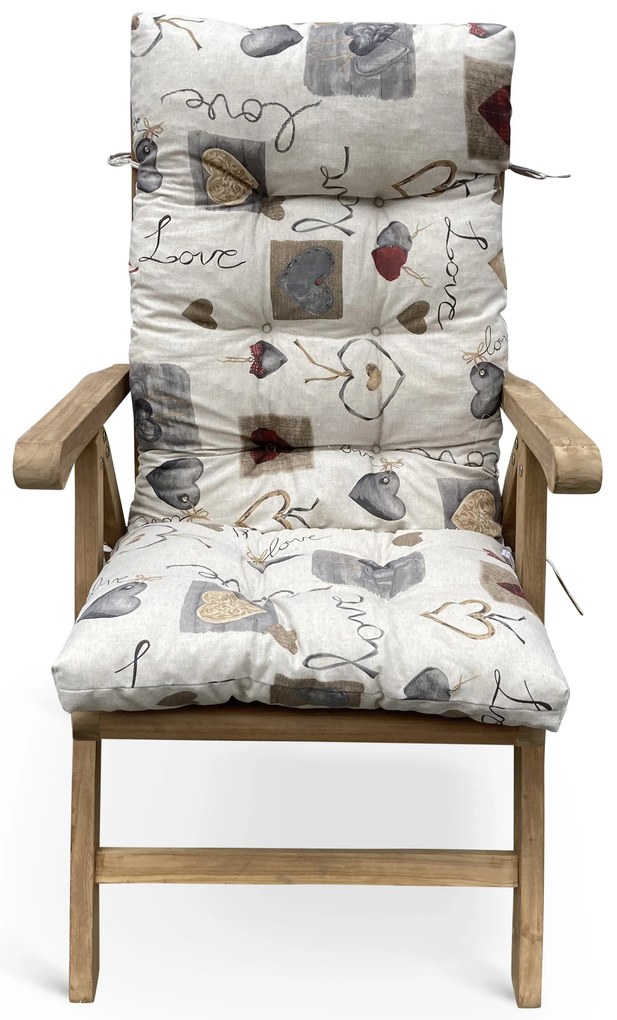 Polster na polohovaciu stoličku a kreslo 5cm motív srdca LOVE