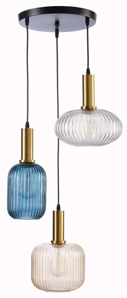 ONLI - Luster na lanku DOROTY 1xE27/22W/230V modrá/zlatá