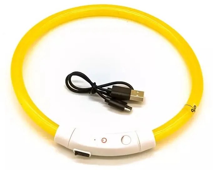 Nuxie LED svietiaci obojok pre mačku a psa 55 cm oranžový