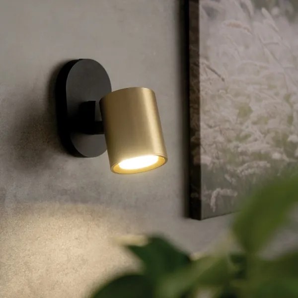 Kanlux 38960 - Nástenné bodové svietidlo LAURIN 1xGU10/10W/230V mosadz/čierna