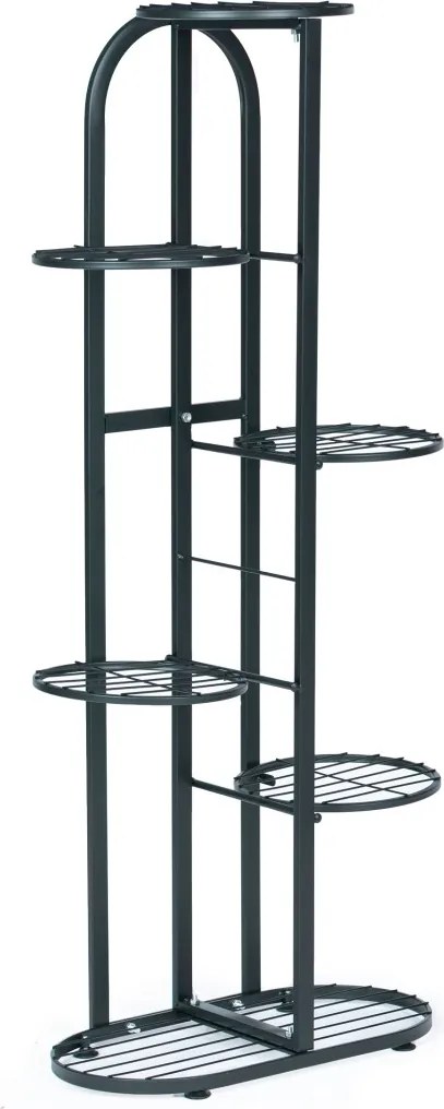 Kovový stojan na květiny OLYMP 6 polic černý