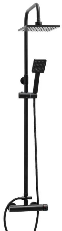 Sprchová súprava FLOW - čierna - hlavica 20x20 cm