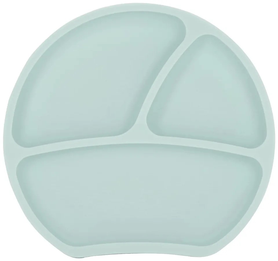 Svetlomodrý silikónový detský tanier 19x20,5 cm – Kindsgut