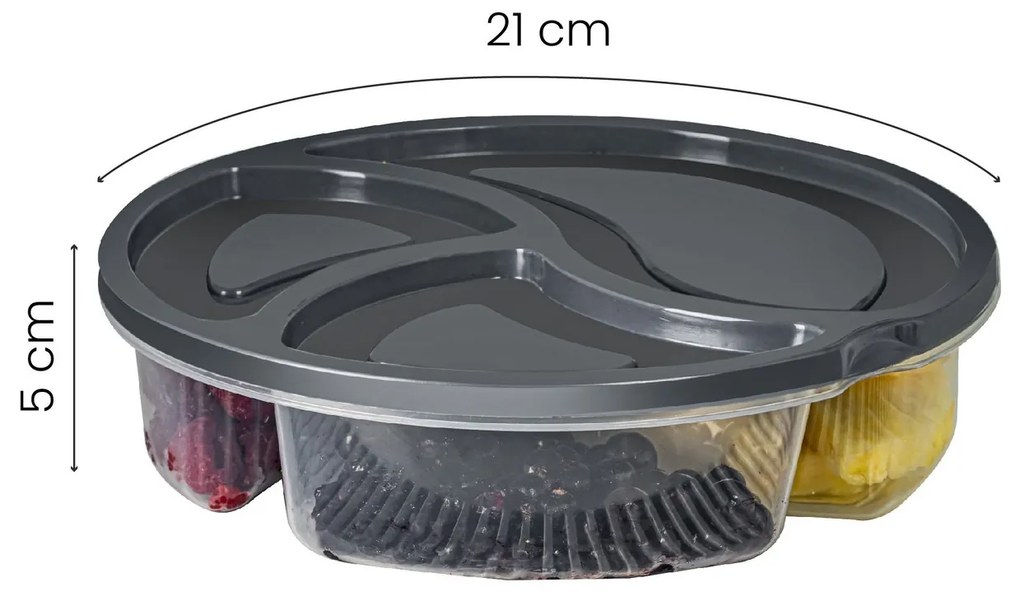 Súprava 8 ks potravinových boxov LUY antracitová