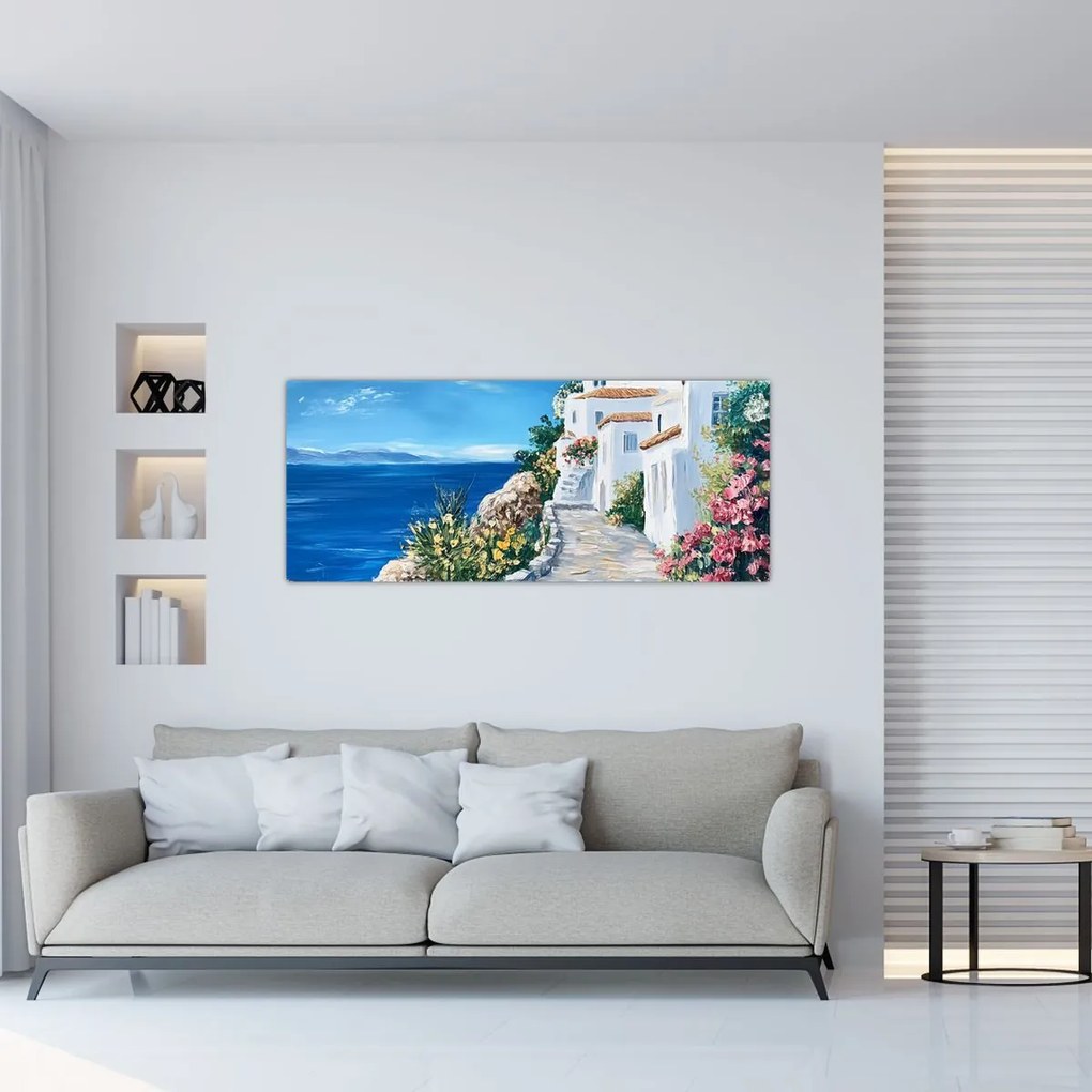 Obraz - Ulička pri mori (120x50 cm)