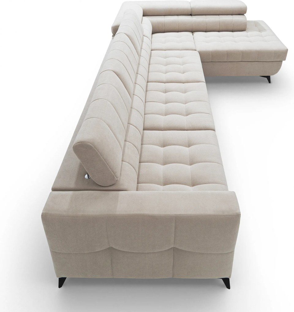 Rozkladacia rohová sedacia súprava Nardo Maxi pravá - béžový plyš Pretty 03