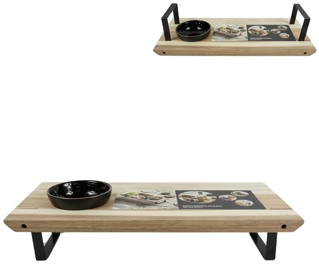 Drevená servírovacia doska GUSTA s miskou