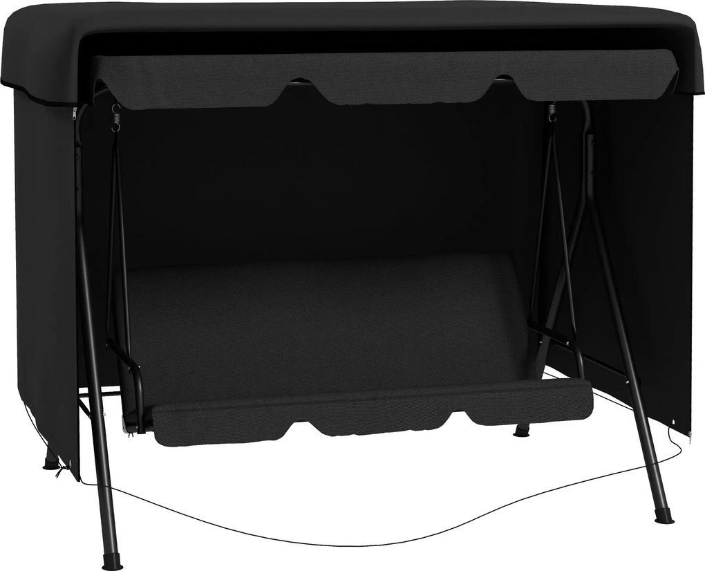 Ochranný obal na záhradnú hojdačku Outsunny, vodotesný plachta 2,15L x 1,55Š x 1,5V m PE Čierny | Aosom