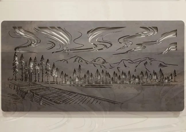 Led obraz Polárna žiara RGBW