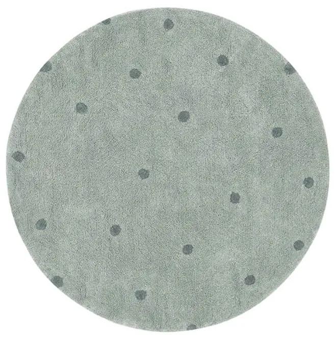Prateľný koberec dots ø 140 cm zelený MUZZA