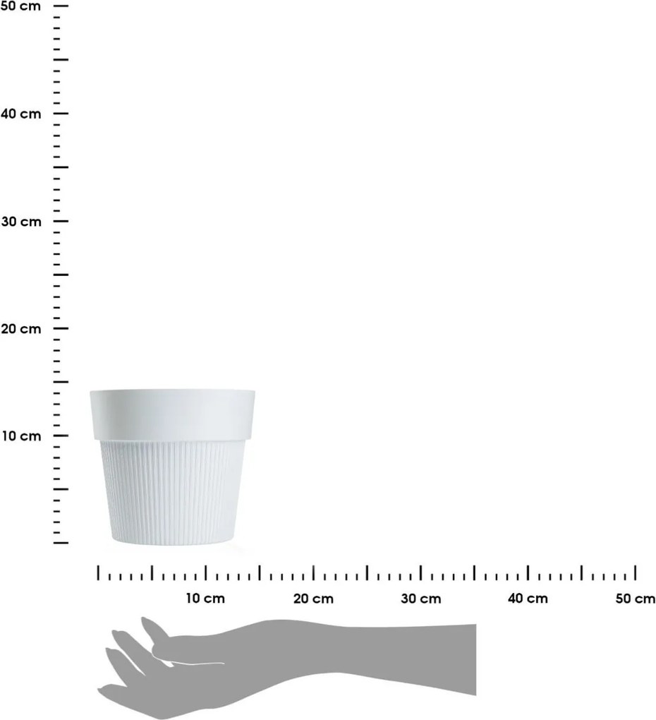 PLASTOVÝ KVETINÁČ SILVA LINE 16X14 CM BIELA