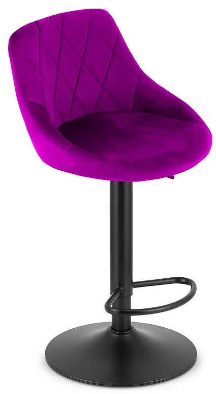 Barová stolička KAST zamat – fialová/čierna