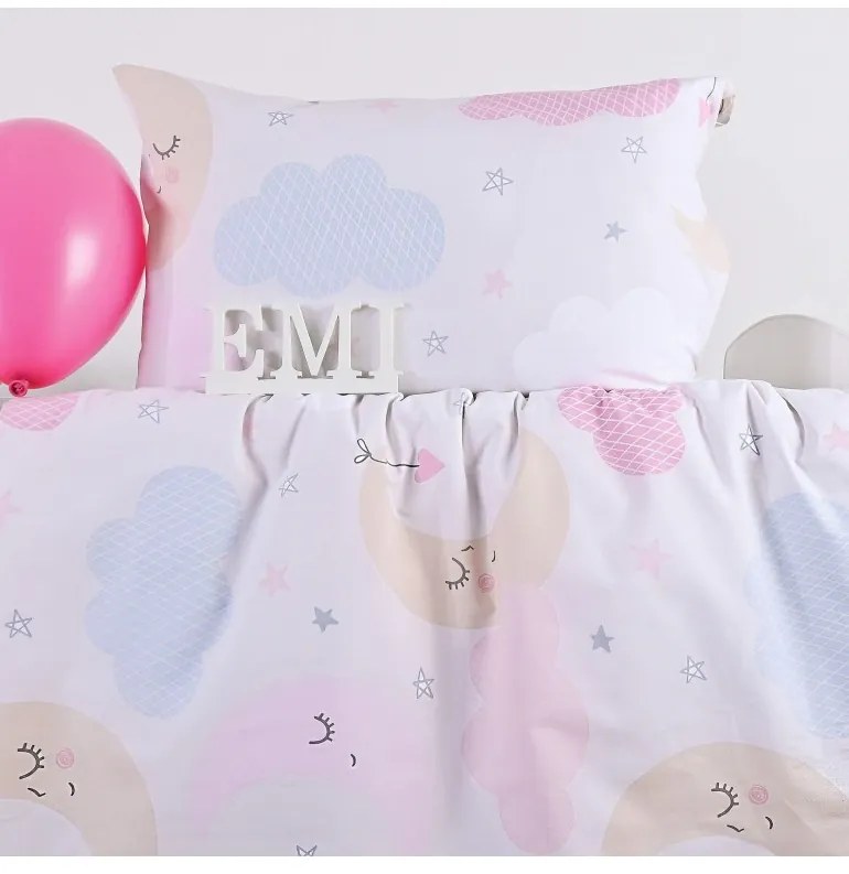 Obliečky detské bavlnené Heaven ružové EMI, Detský set 90x130 + 45x65